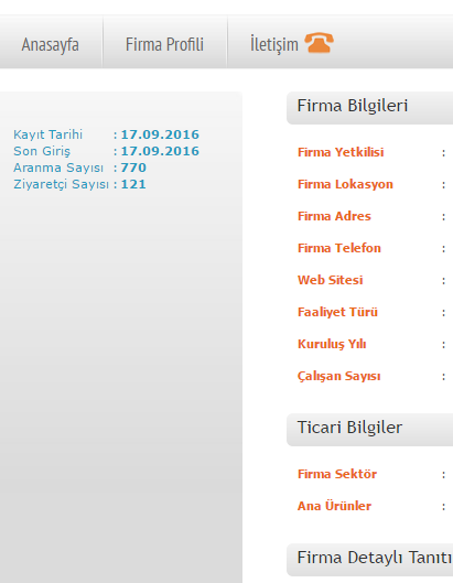 Firma Rehberi Kayıt Hizmeti 